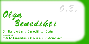 olga benedikti business card